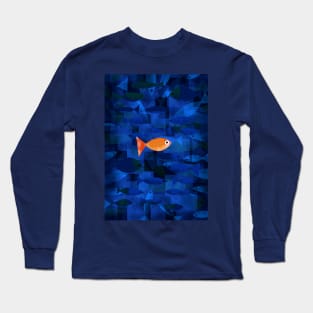 Goldfish with Abstract Background Long Sleeve T-Shirt